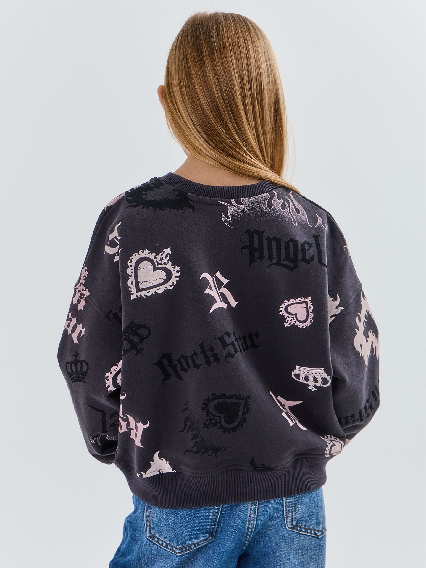 Свитшот Mark Formelle (Марк Формэль) 127993/рок стар на сером - фото 2