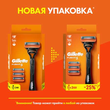 Бритва мужская Gillette Fusion5 с 1 сменной кассетой + Сменные кассеты для бритья 3шт