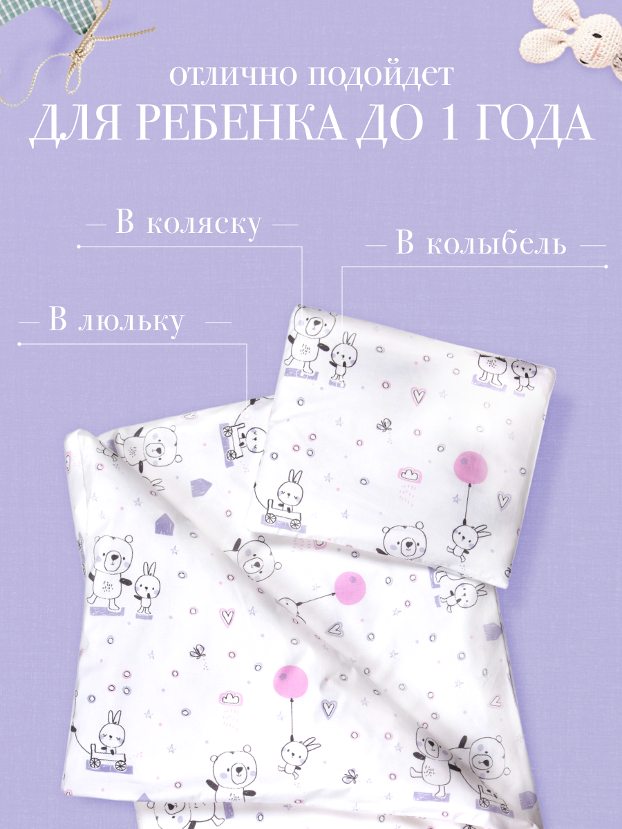 Комплект в коляску Daisy 75х90см Мишка с шариком - фото 4