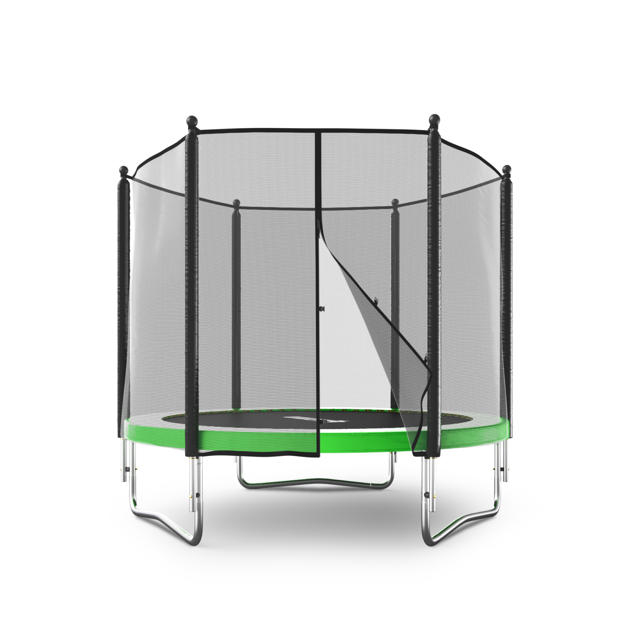 Батут каркасный Simple 8 ft UNIX line Green с внешней защитной сеткой общий диаметр 244 см до 140 кг - фото 15
