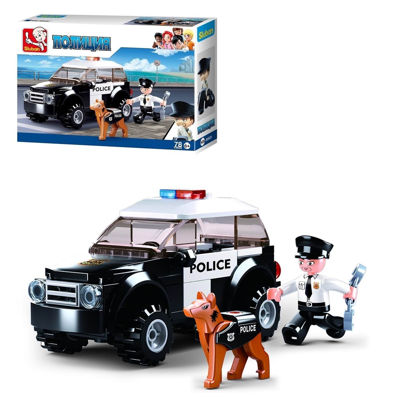 Конструктор SLUBAN Полиция Патрулирование города - фото 1