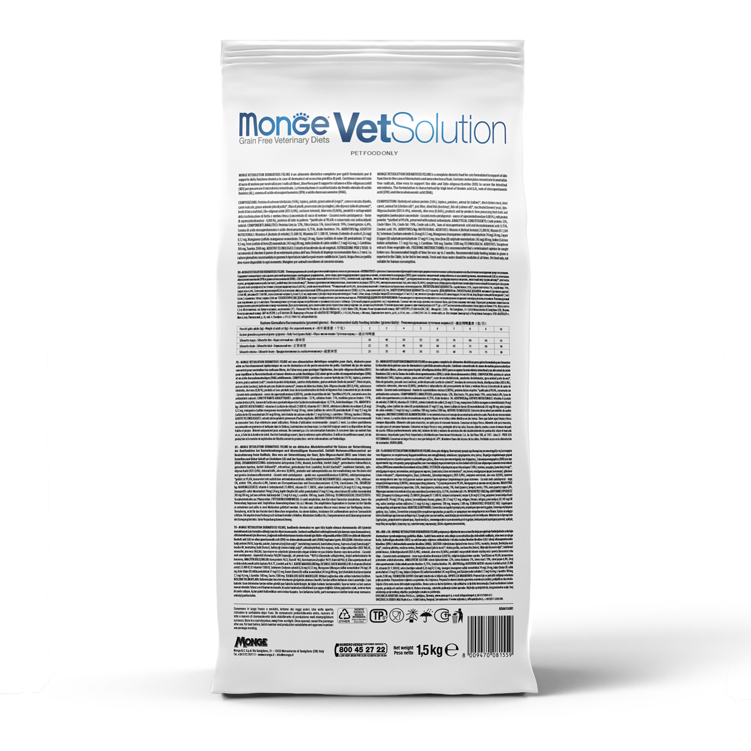 Корм для кошек диетический MONGE VetSolution Cat Renal Ренал при ХПН 1.5кг - фото 6