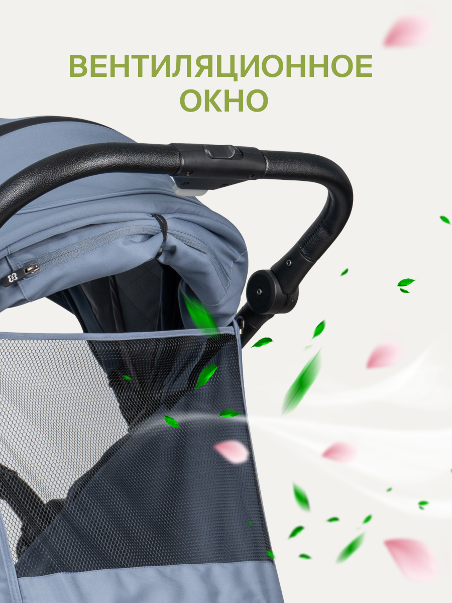 Коляска прогулочная Farfello всесезонная синий - фото 3