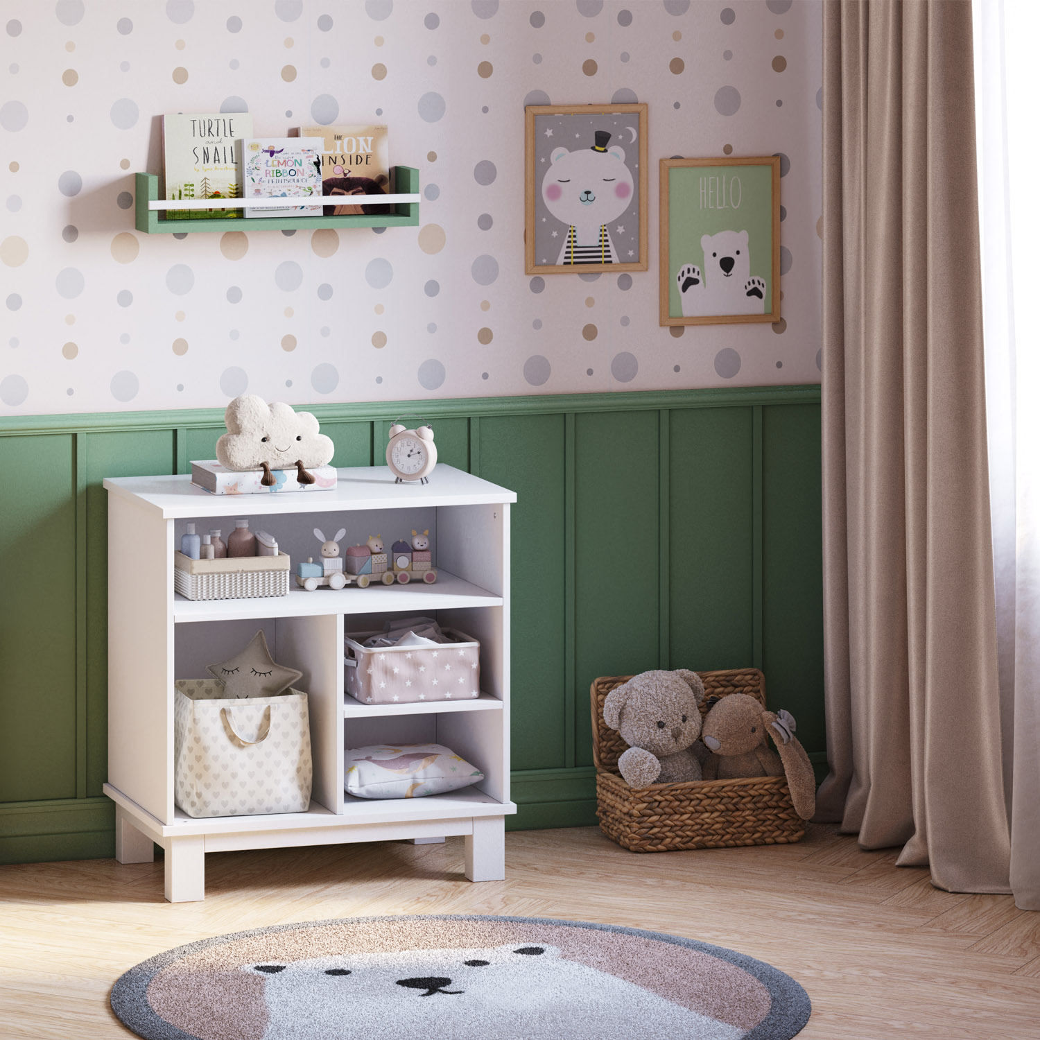 Комод для игрушек и книг Polini kids Белый - фото 14