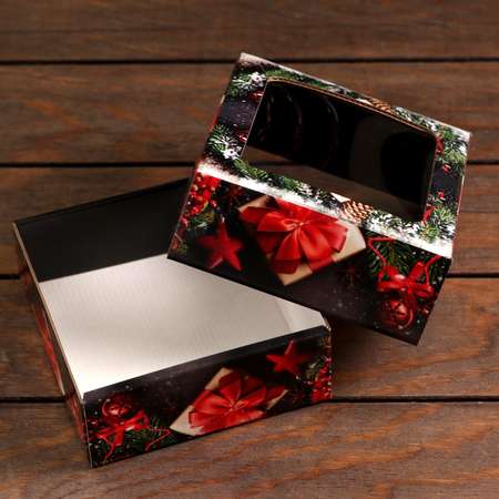Коробка Sima-Land подарочная. крышка дно.«Волшебная ночь» 14.5×14.5×6 см