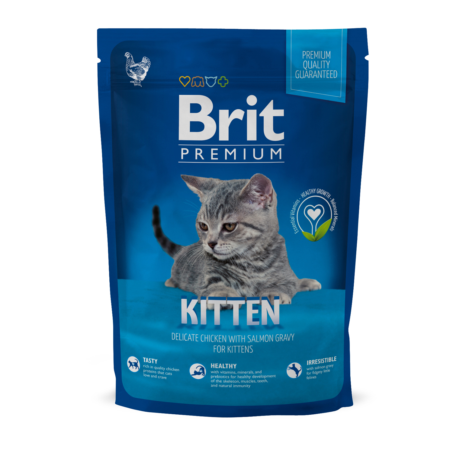 Корм для котят Brit 800г Premium курица в лососевом соусе - фото 1