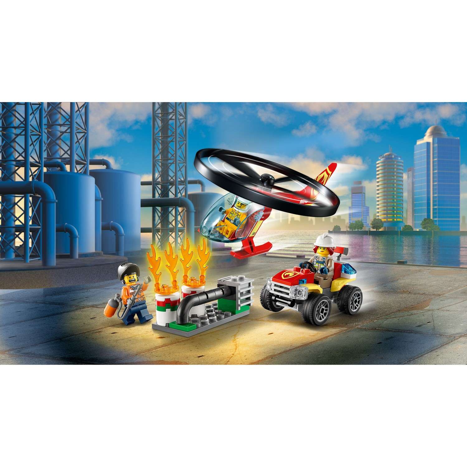 Конструктор LEGO City Fire Пожарный вертолет блочный - фото 9