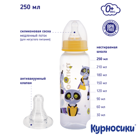 Бутылочка Курносики 250 мл в ассортименте