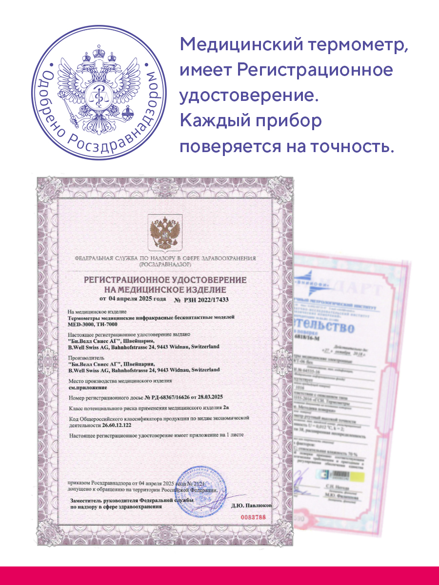 Термометр инфракрасный B.Well - фото 4