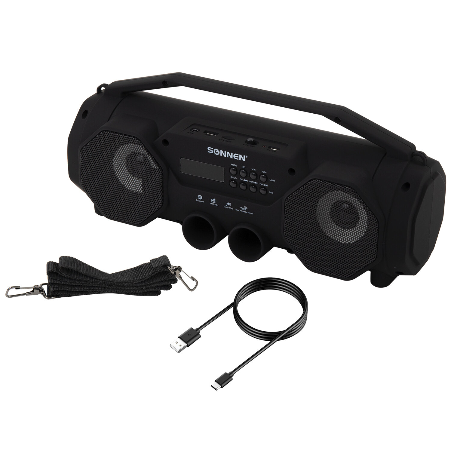 Колонка портативная Sonnen беспроводная / bluetooth / радиоприемник B306.2*6 Вт microSD Mp3-плеер - фото 11