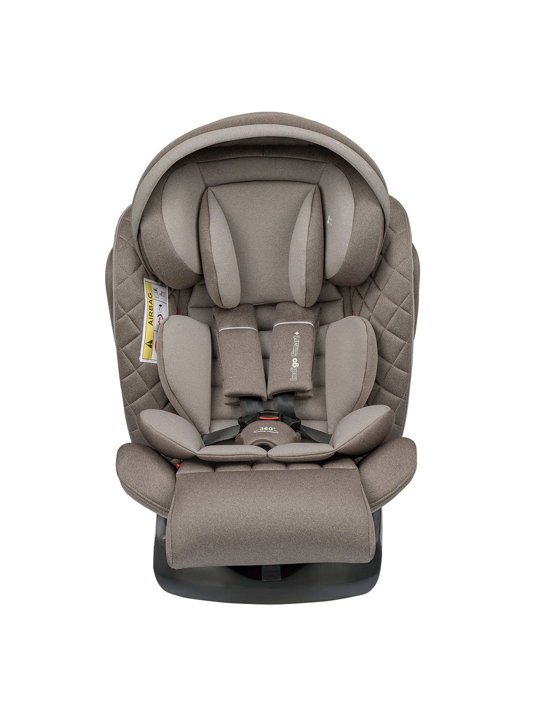 Автокресло Indigo SMART+ бежевый-коричневый Isofix 0+/1/2/3 (0-36 кг) - фото 4