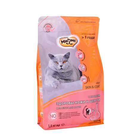 Корм сухой для кошек Мнямс Skin and Coat 1.5кг с лососем