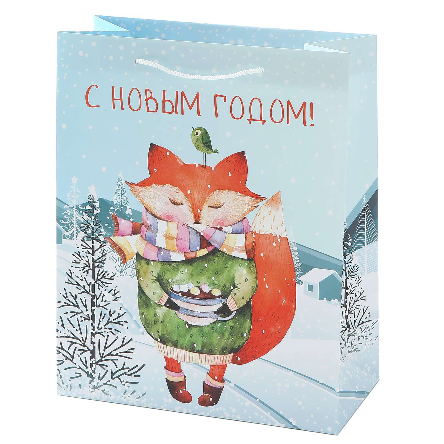 Пакет подарочный Феникс Презент Новый год 26*32.4*12.7см 140 г/м2 81083 - фото 1