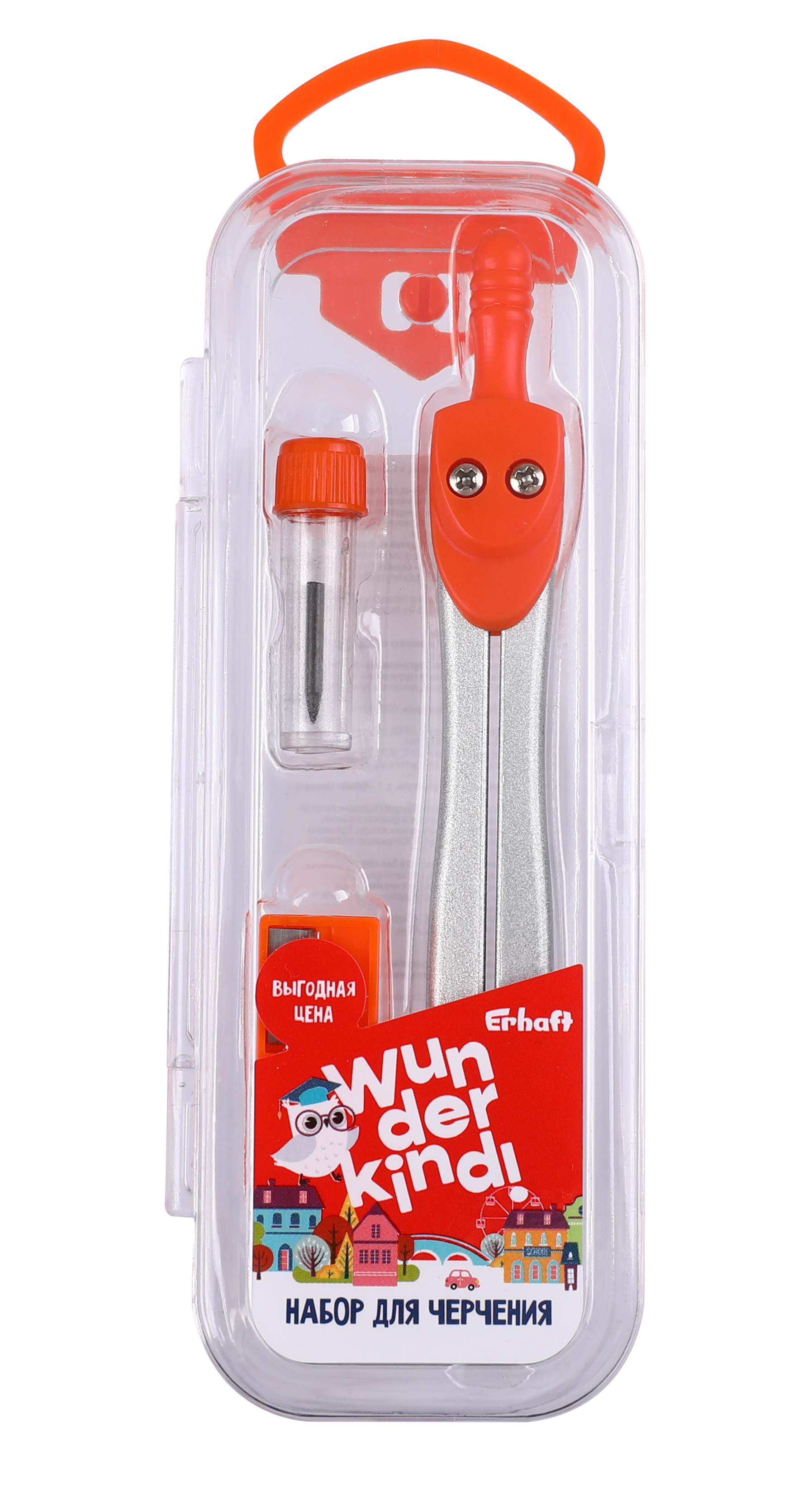 Изображение товара Циркуль Erhaft с аксессуарами и кейсом для учебы