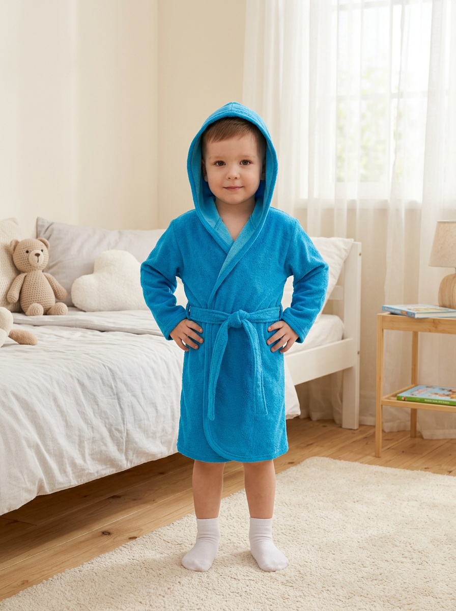 Изображение товара Детский махровый халат Утенок 86 для девочек и мальчиков, мягкий и впитывающий
