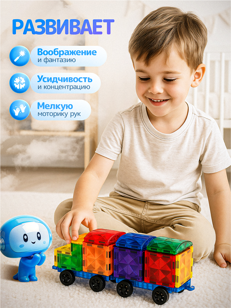 Конструктор SAYFUN toys магнитный 20 дет. - фото 8