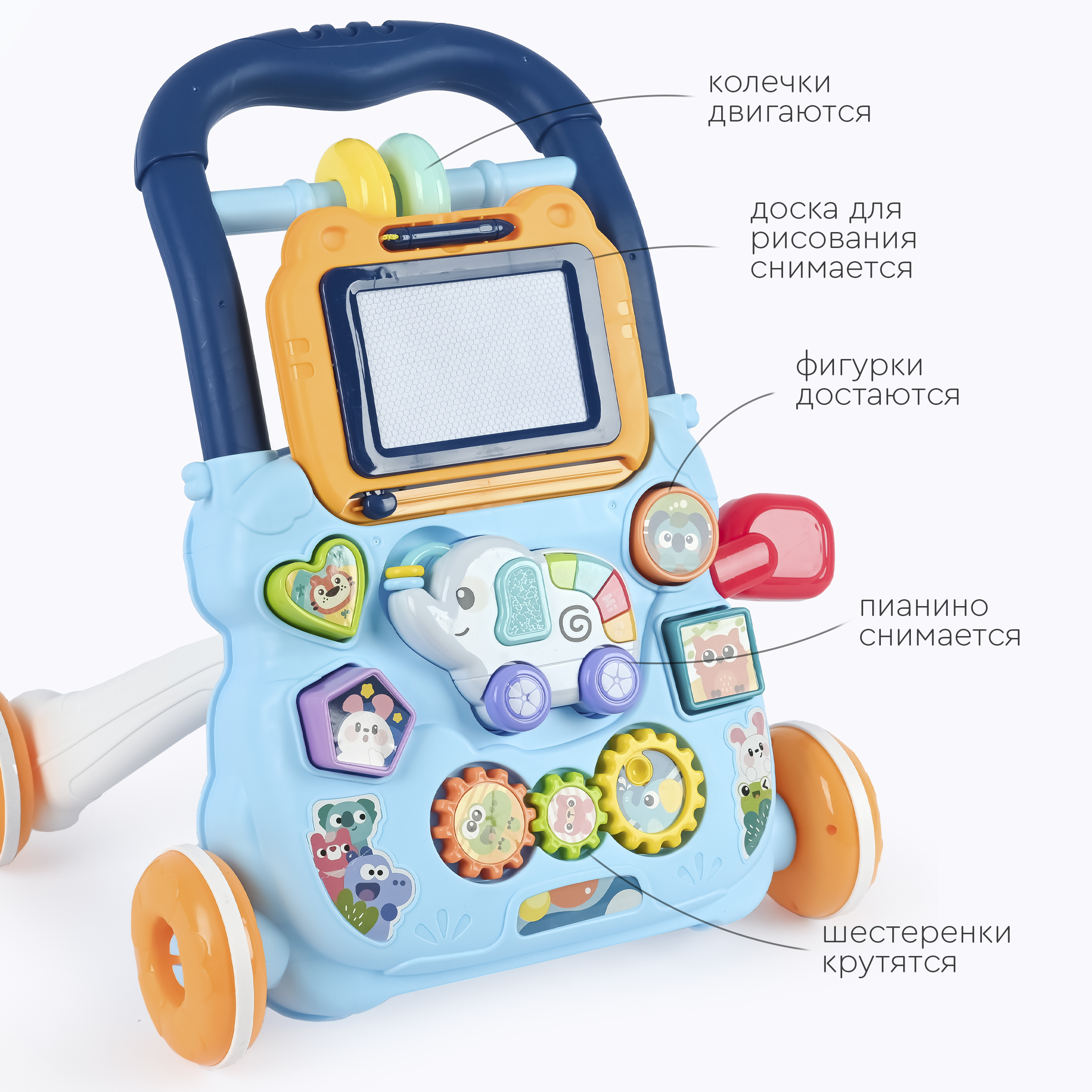 Ходунки Tomix Elephant голубой - фото 9