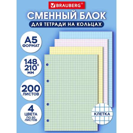Тетрадь со сменным блоком Brauberg клетка