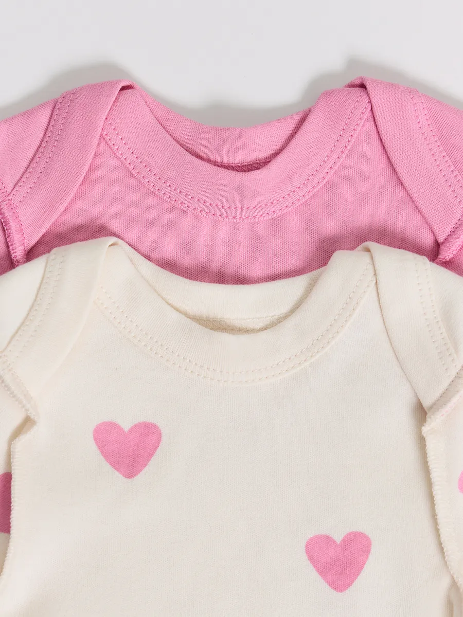 Боди 2 шт Mark Formelle (Марк Формэль) 13015-2/сердечки на молоке +розовый - фото 15