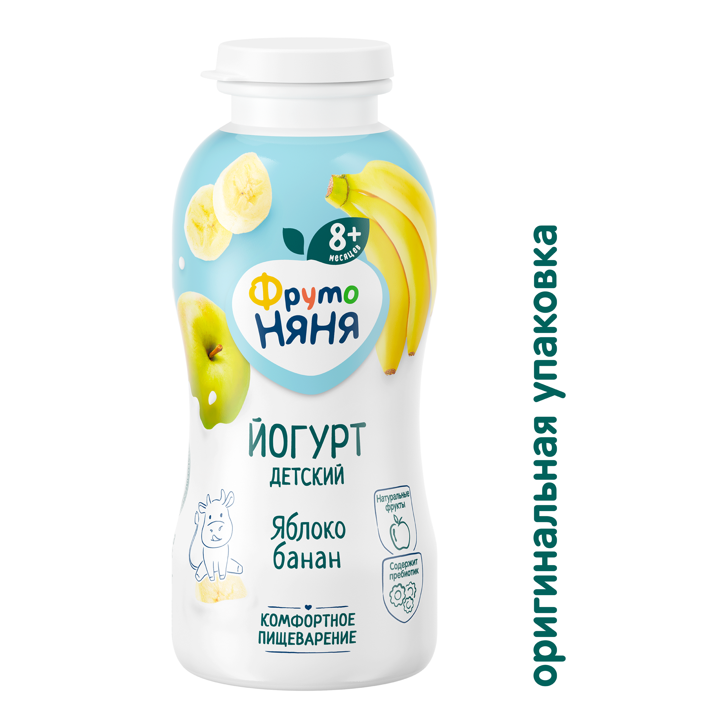 Йогурт питьевой ФрутоНяня яблоко банан м.д.ж. 2.5% 0.2л - фото 2
