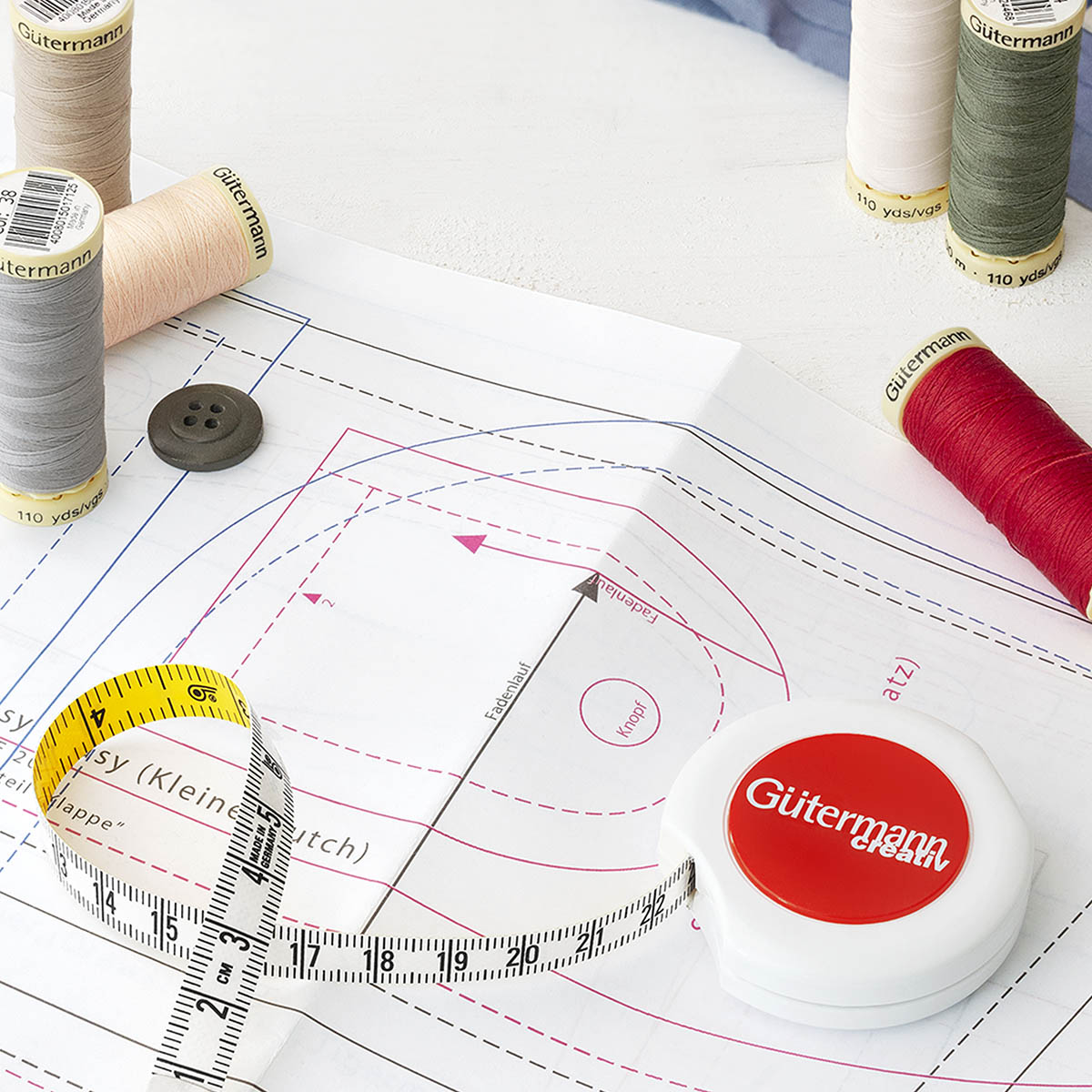 Нитки для шитья Sew-All №100 Guttermann 100м 8шт рулетка - фото 5