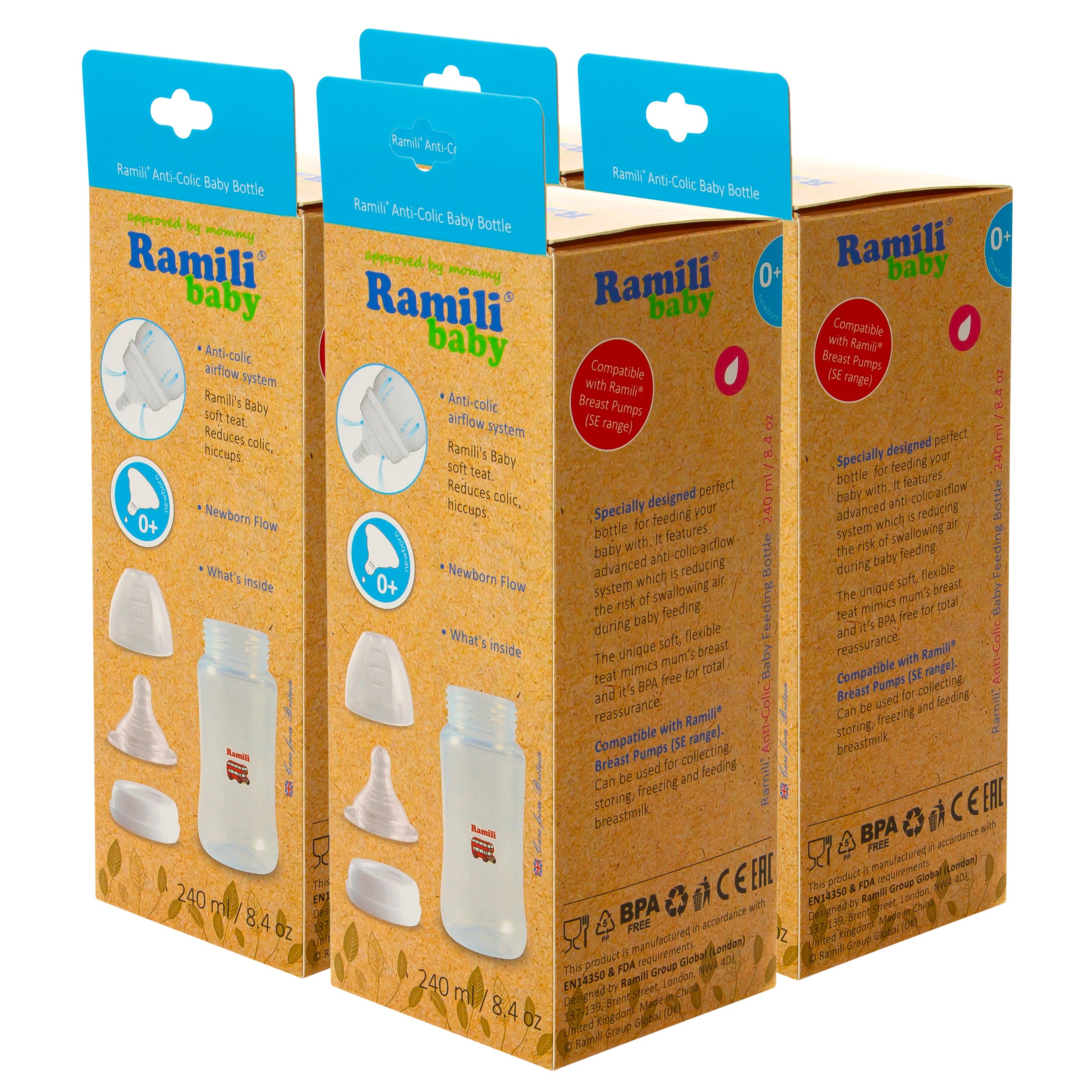 Бутылочка Ramili Anti-Colic 240 мл 4 шт. - фото 16