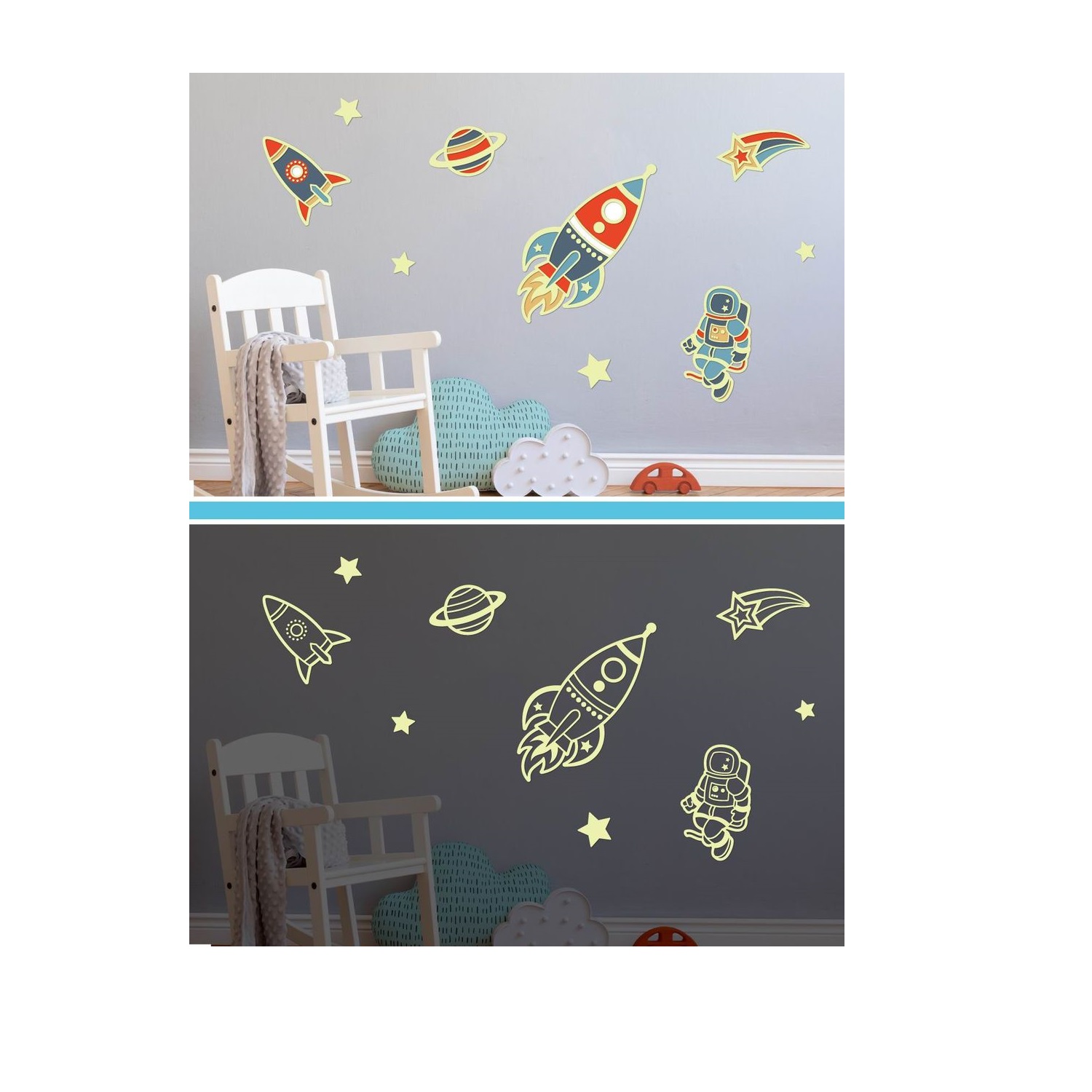 Наклейка интерьерная Room Decor Космос день и ночь светящиеся - фото 4