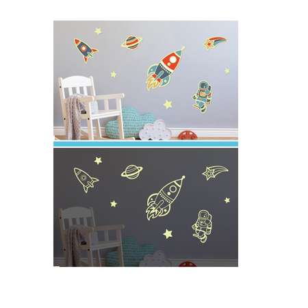Наклейка интерьерная Room Decor Космос день и ночь светящиеся