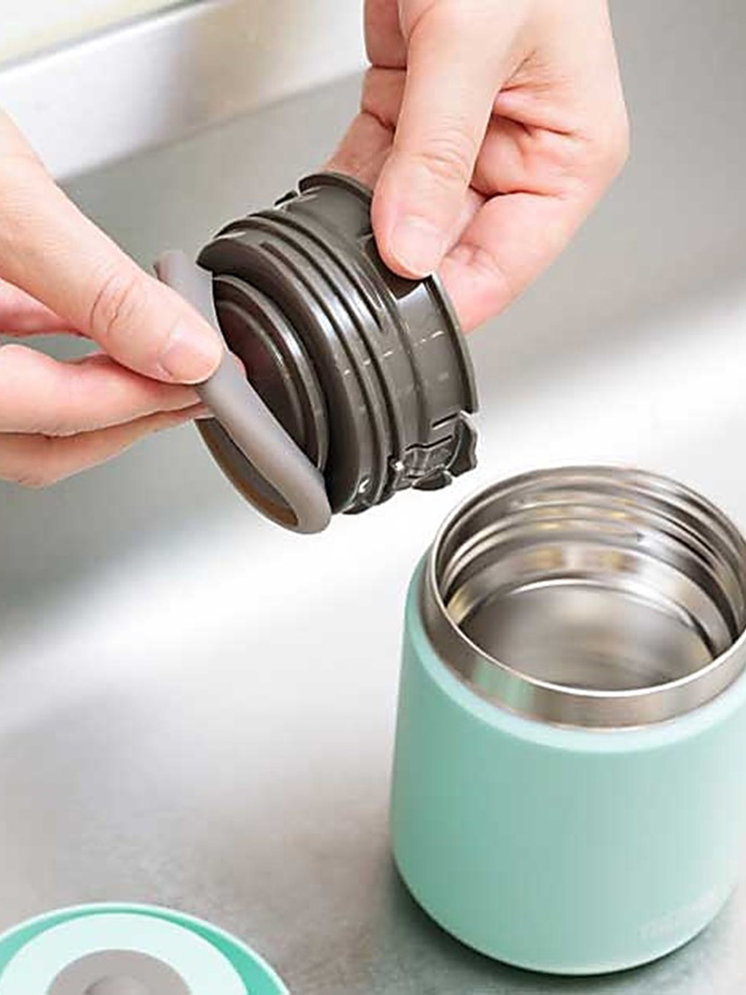 Термос для еды супа 300 мл THERMOS JBR-301 ментоловый – нержавеющая сталь герметичный тепло/холод 5/7 часов - фото 10