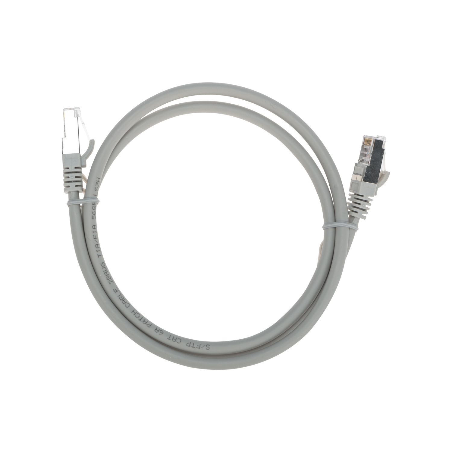 Патч-корд REXANT 1 метр Cat 6A 10G RJ45-RJ45 28AWG LSZH серый - фото 1