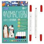 Фломастеры Феникс + двусторонний 12 цв.