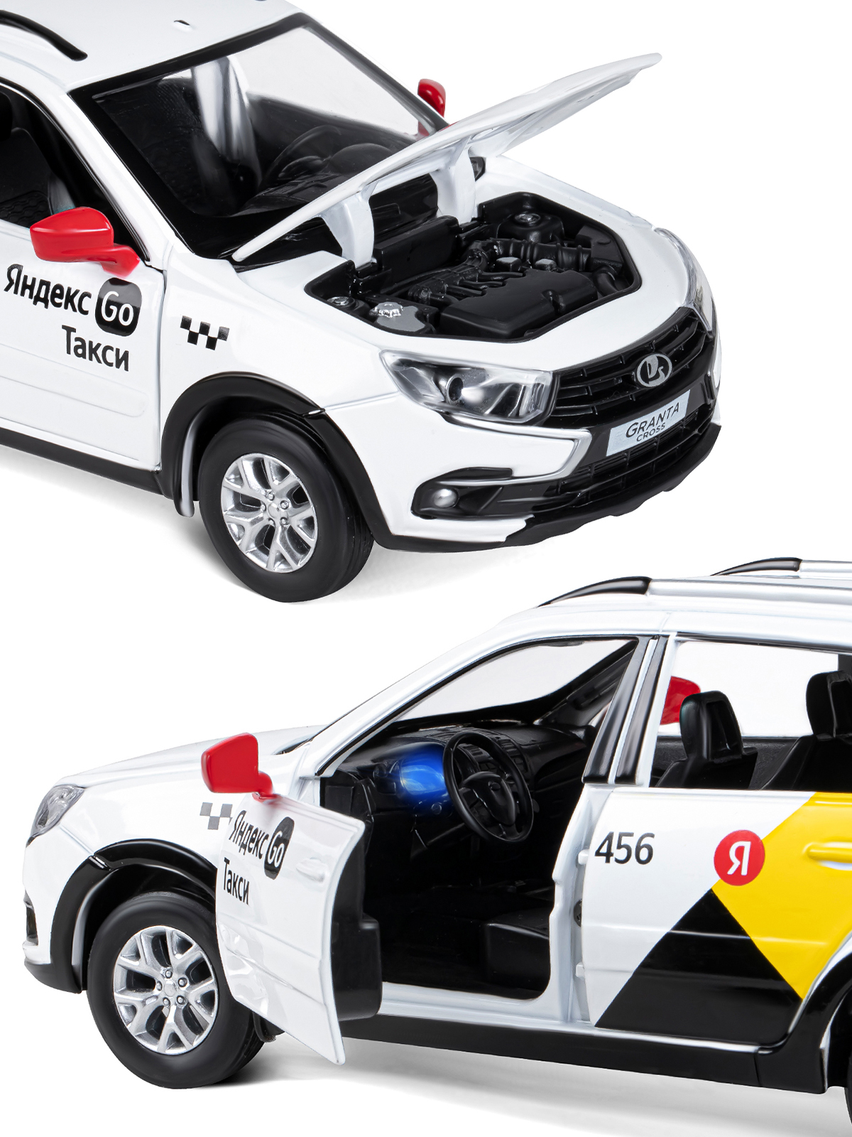 Автомобиль Яндекс GO LADA Granta Такси озвучено Алисой 1:24 JB1251346/Яндекс GO - фото 10