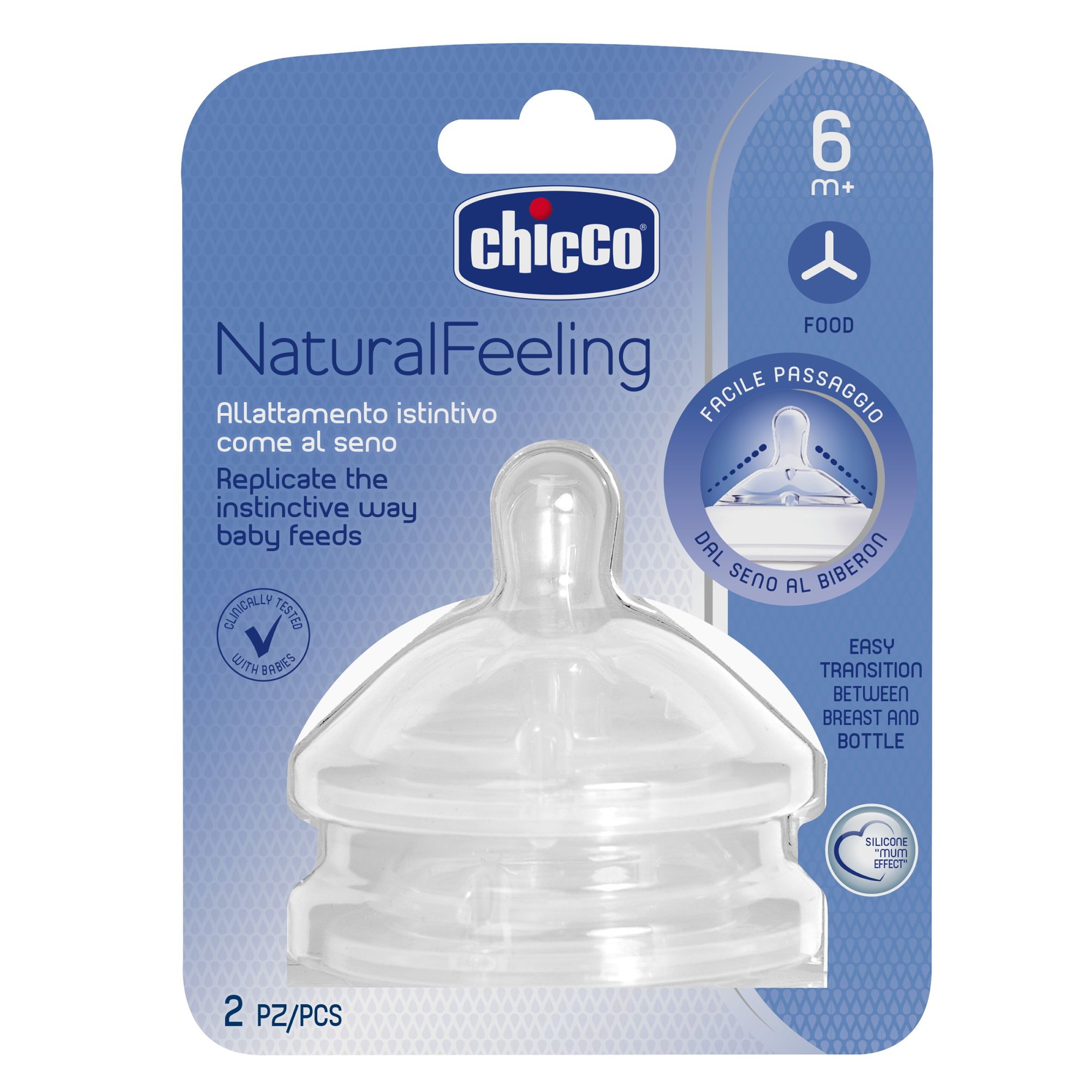 Соска Chicco Natural Feeling силикон (быстрый поток) 2 шт. - фото 4