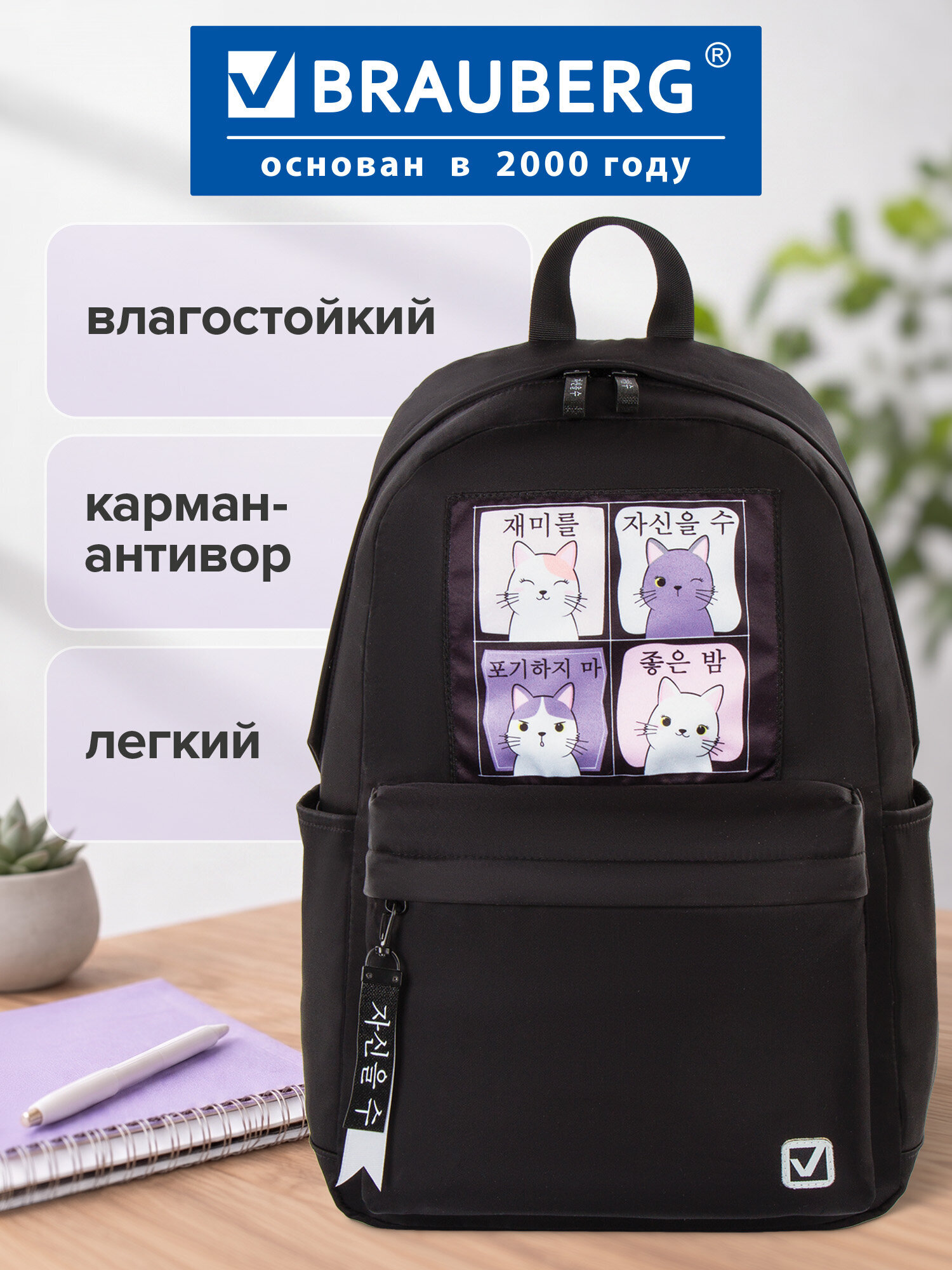 Рюкзак Brauberg Fashion city Friendly cats - фото 1