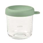 Контейнер для детского питания и молока BEABA 250 мл с крышкой, стекло зеленый