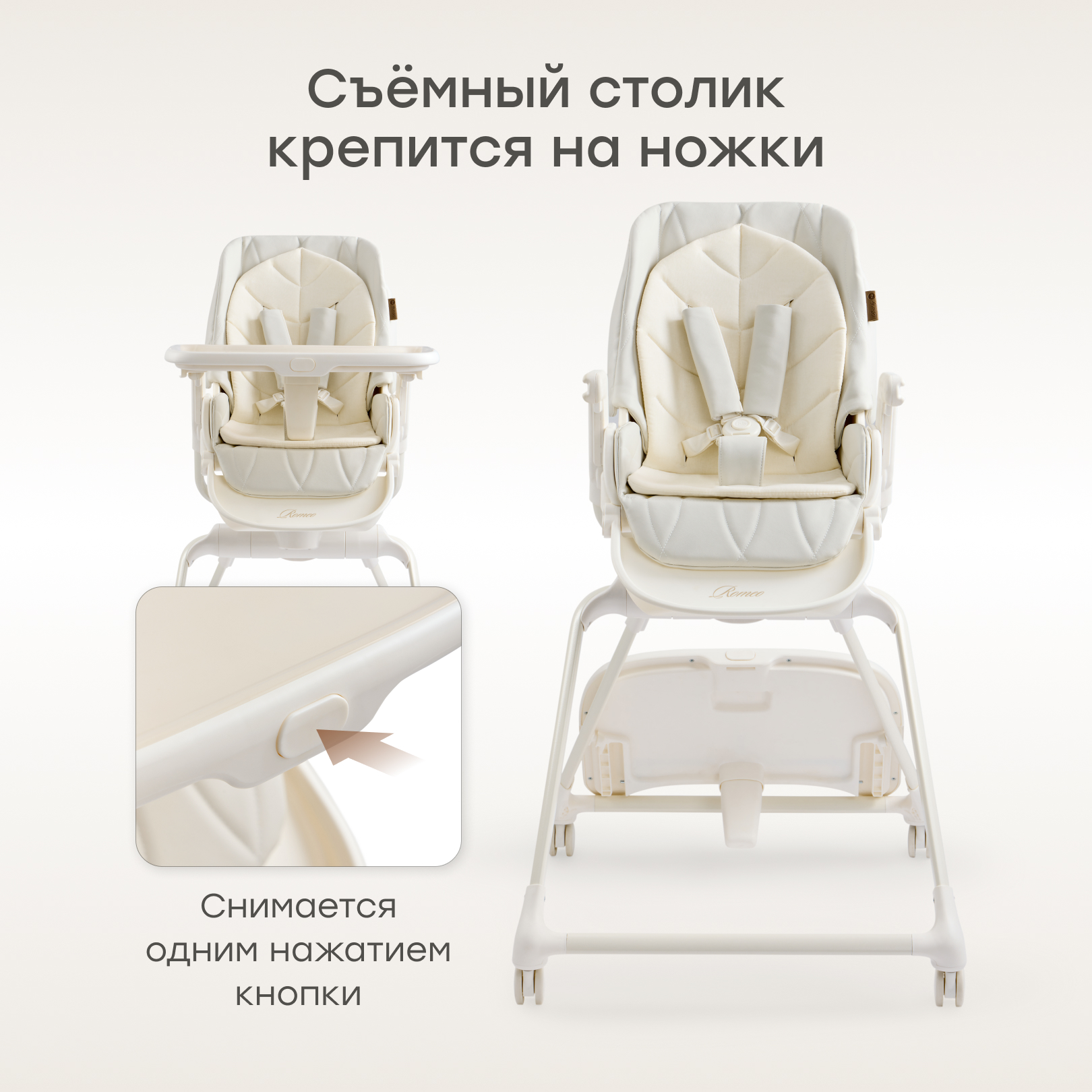 Стульчик для кормления Happy Baby ROMEO белый - фото 11