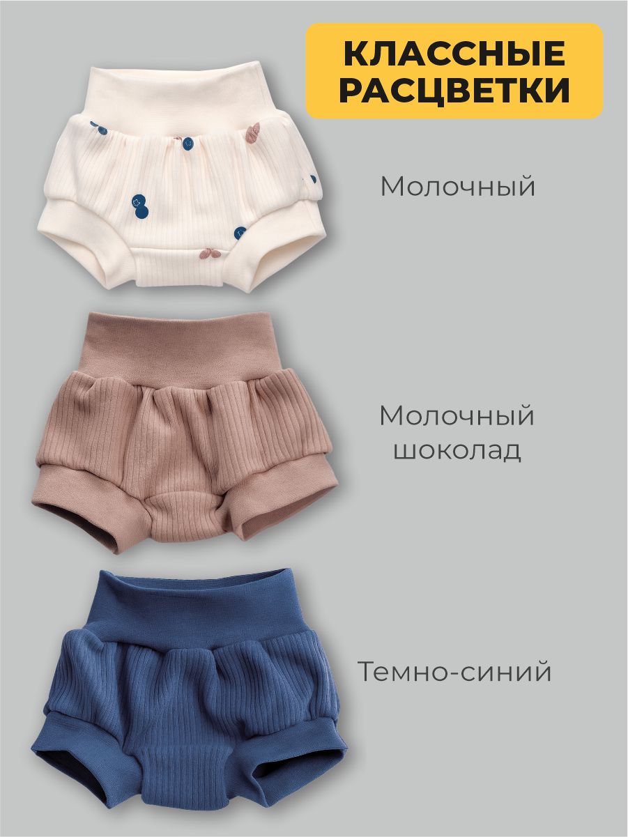 Трусы 3 шт ШВЕЙНЫЕ ИСТОРИИ трусыголубика - фото 2
