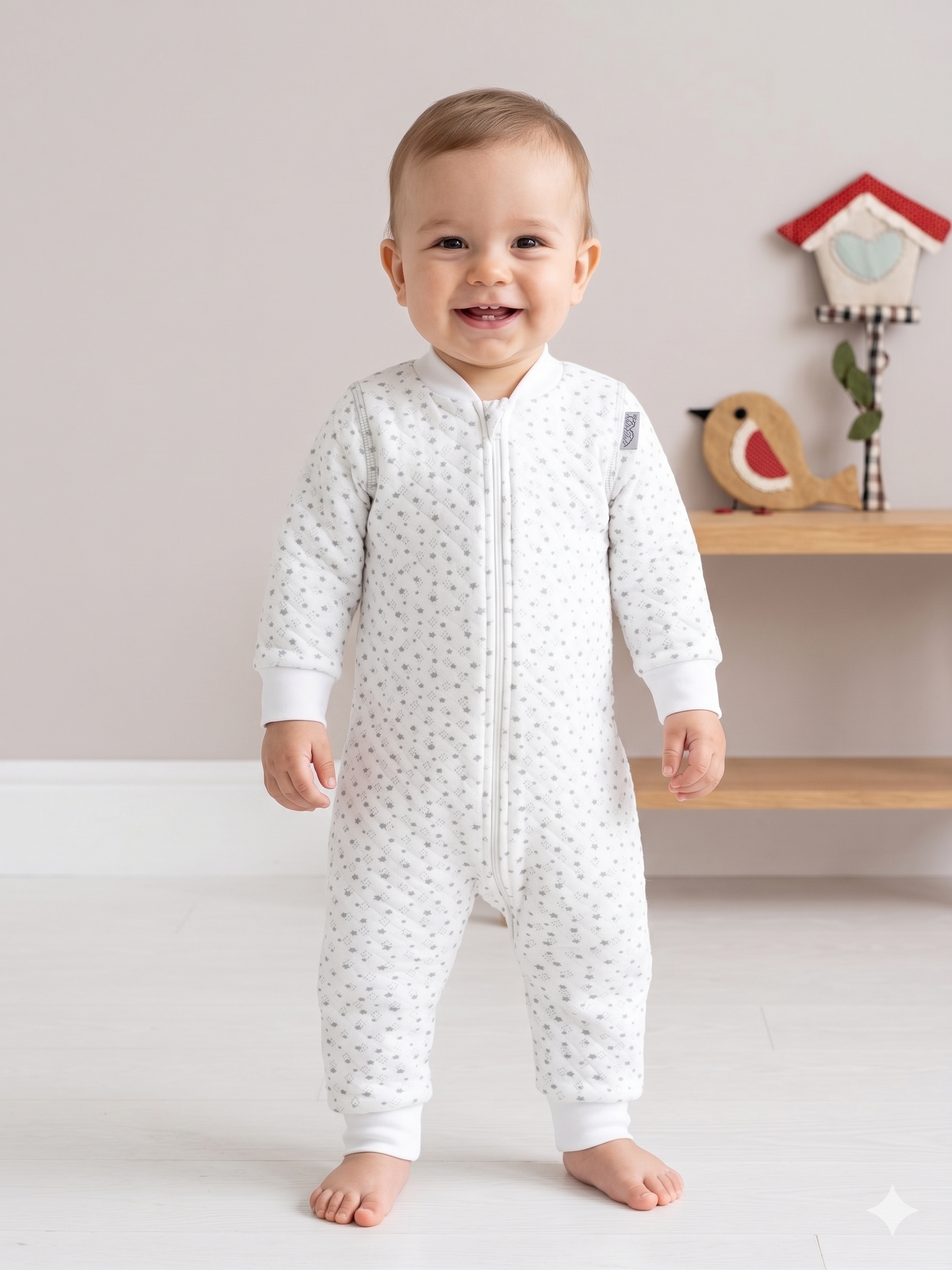 Изображение товара Комбинезон для малыша ТРИЯ 74 из гипоаллергенного ажурного трикотажа