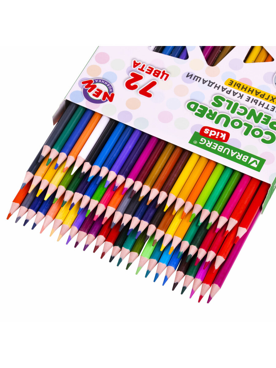 Карандаши цветные Brauberg 72 шт. - фото 12