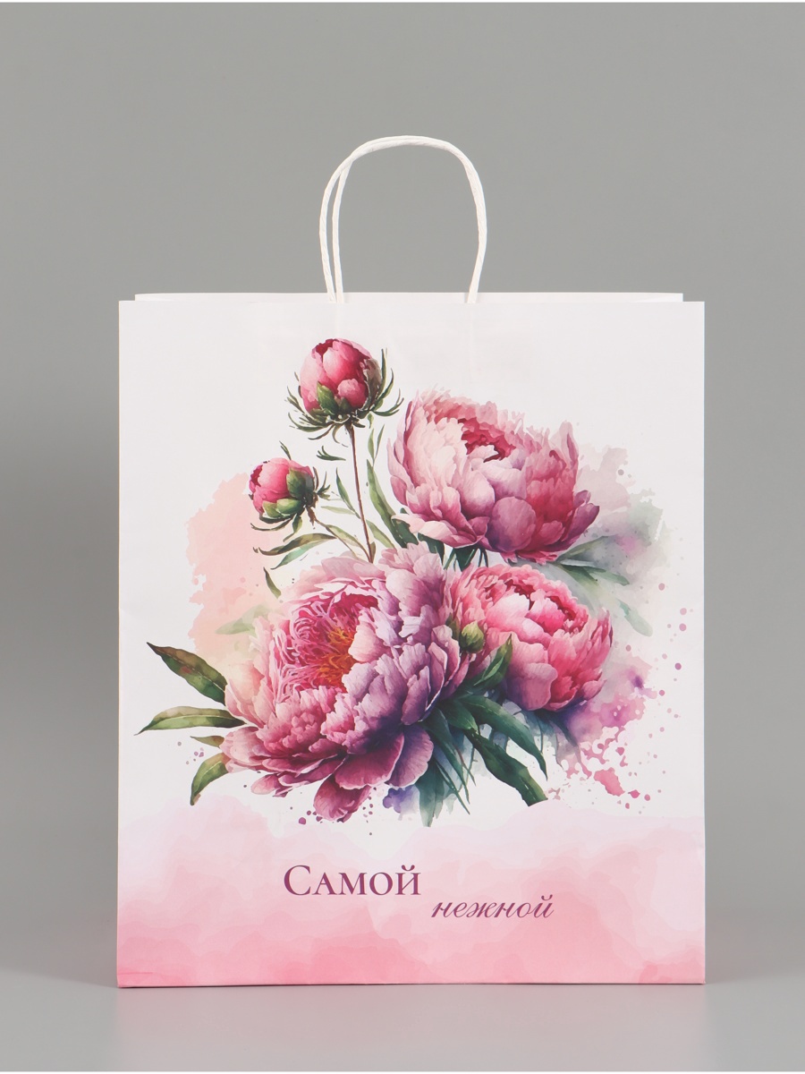 Пакет крафт Доступные Радости Самой нежной 32 х 17 х 37 см - фото 2