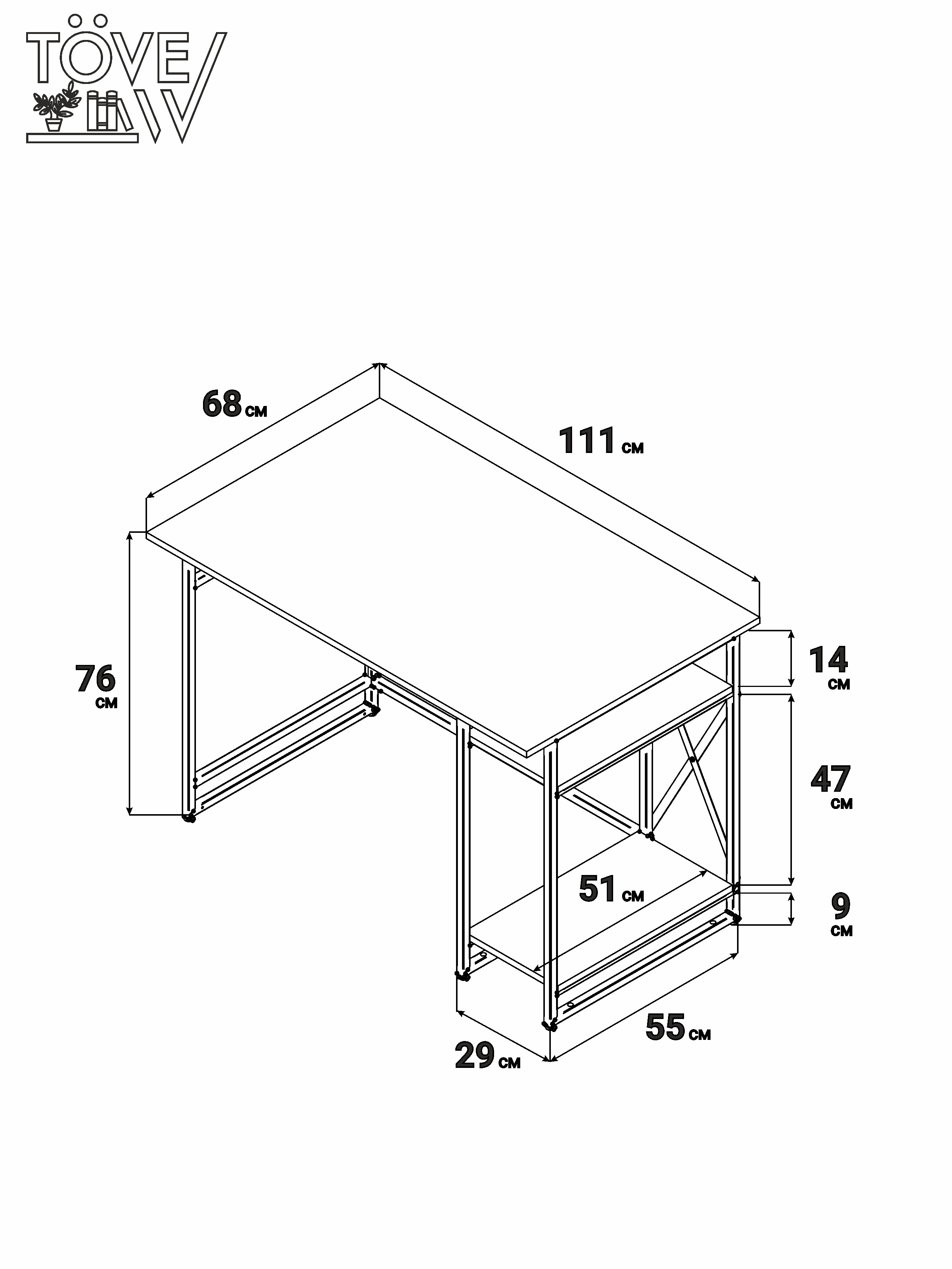 Компьютерный стол TOVEW Лофт - фото 3