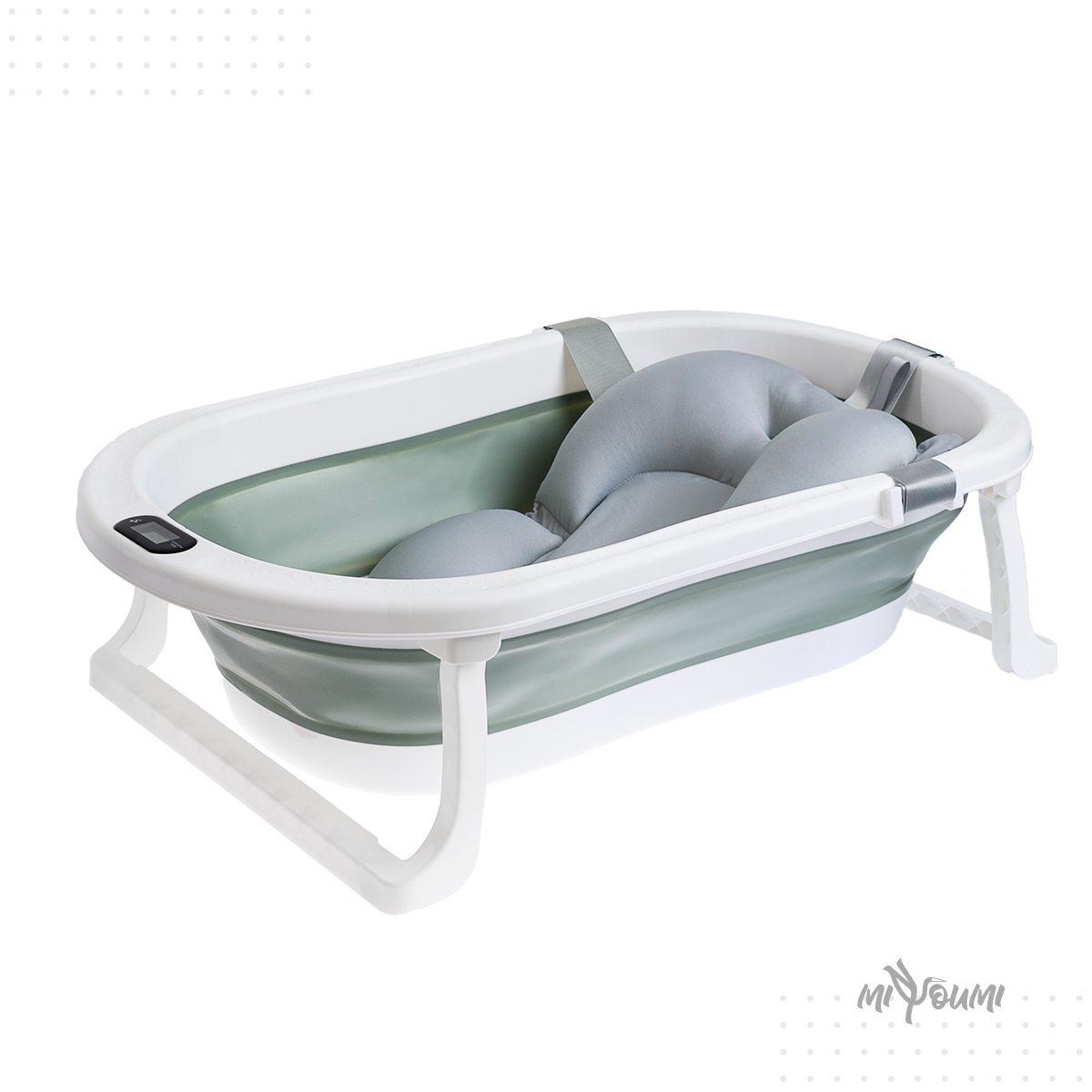 Ванночка Miyoumi с матрасиком, складная зеленый - фото 20