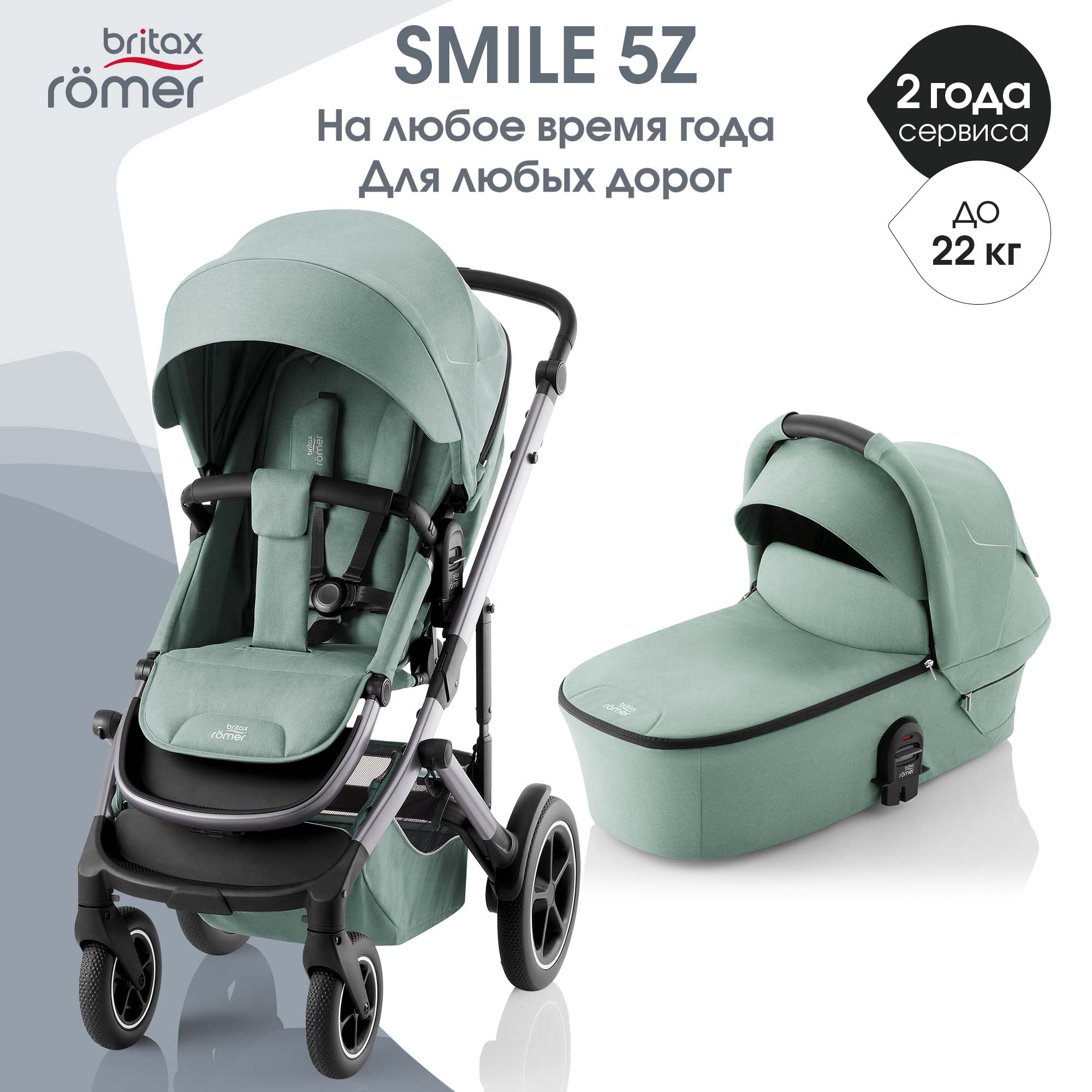 Коляска 2в1 Britax Roemer Smile 5Z jade green - фото 1