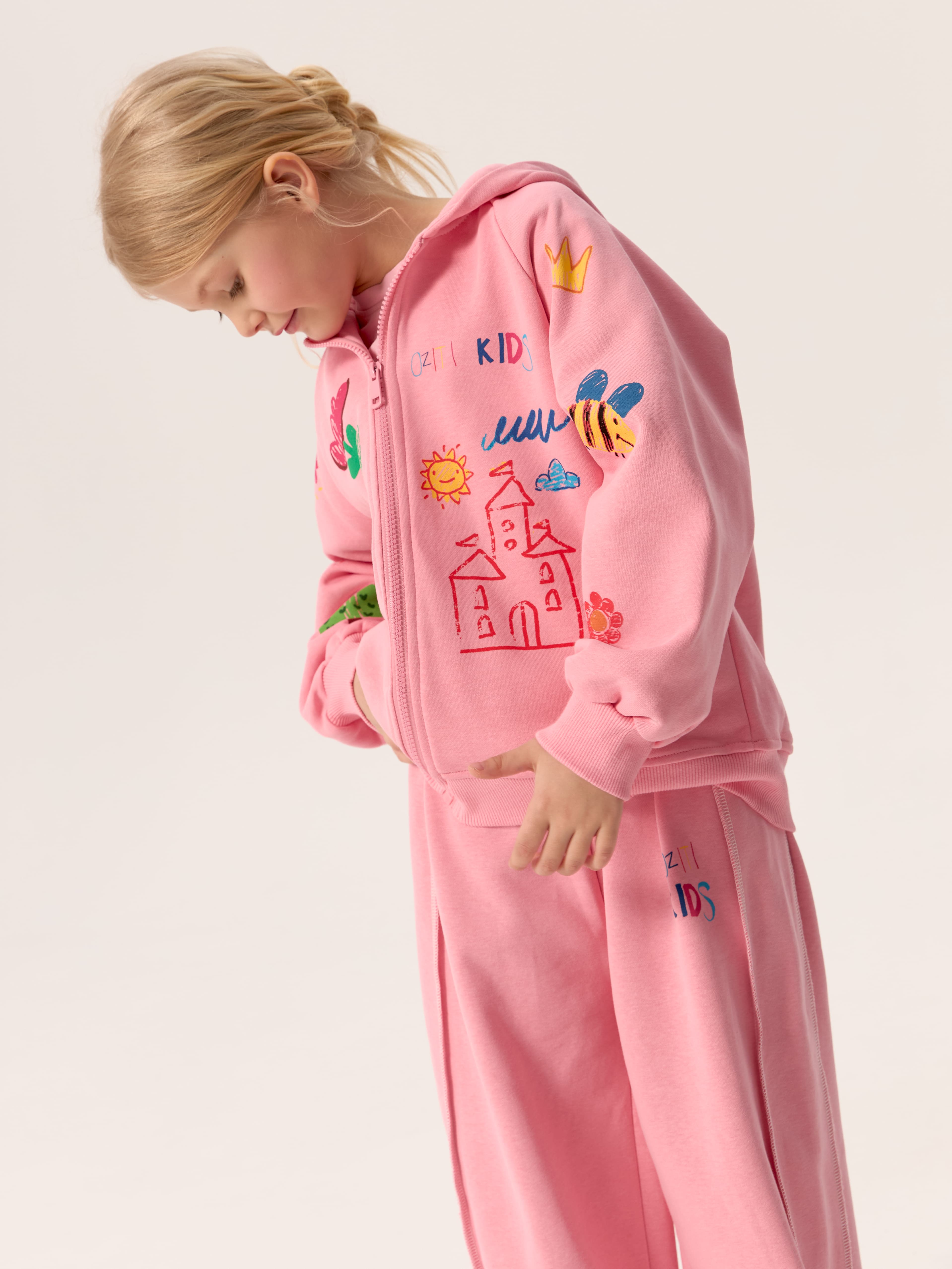 Толстовка OZITI KIDS ok010262/розовый - фото 3