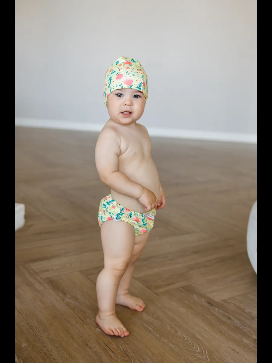 Шапочка для плавания Мамин Я Весенние цветы размер 0-3 года - фото 2