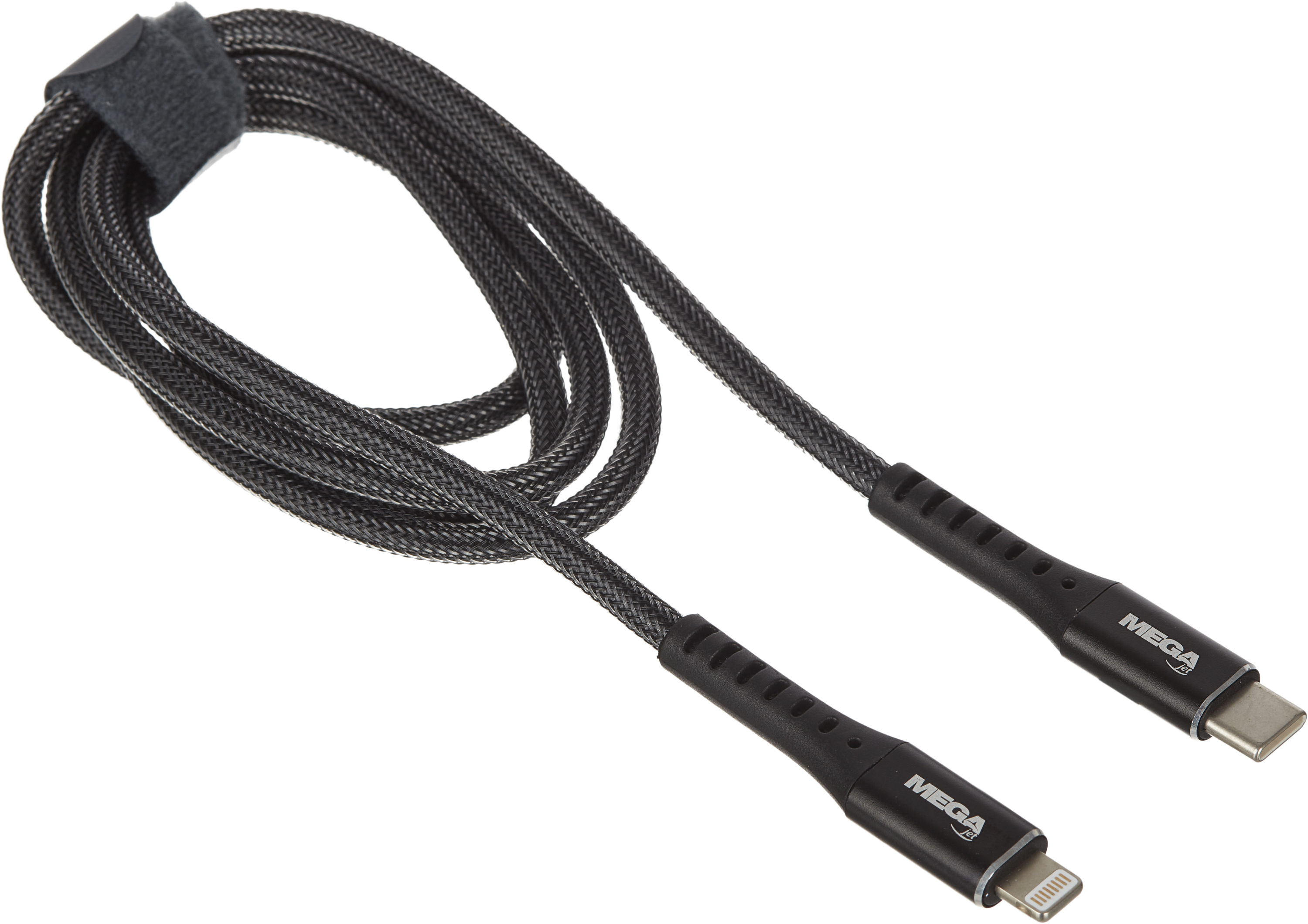 Кабель МОЩНОСТЬ, 1м, Type-C to Lightning,  нейл, черный BT-JCBL-009/U210PD - фото 1