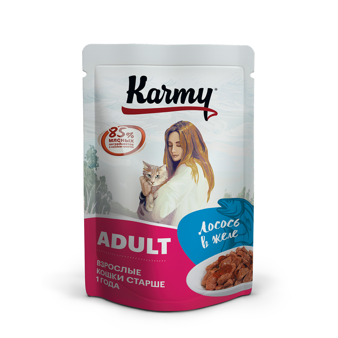 Корм для кошек Karmy 80г лосось в желе - фото 1