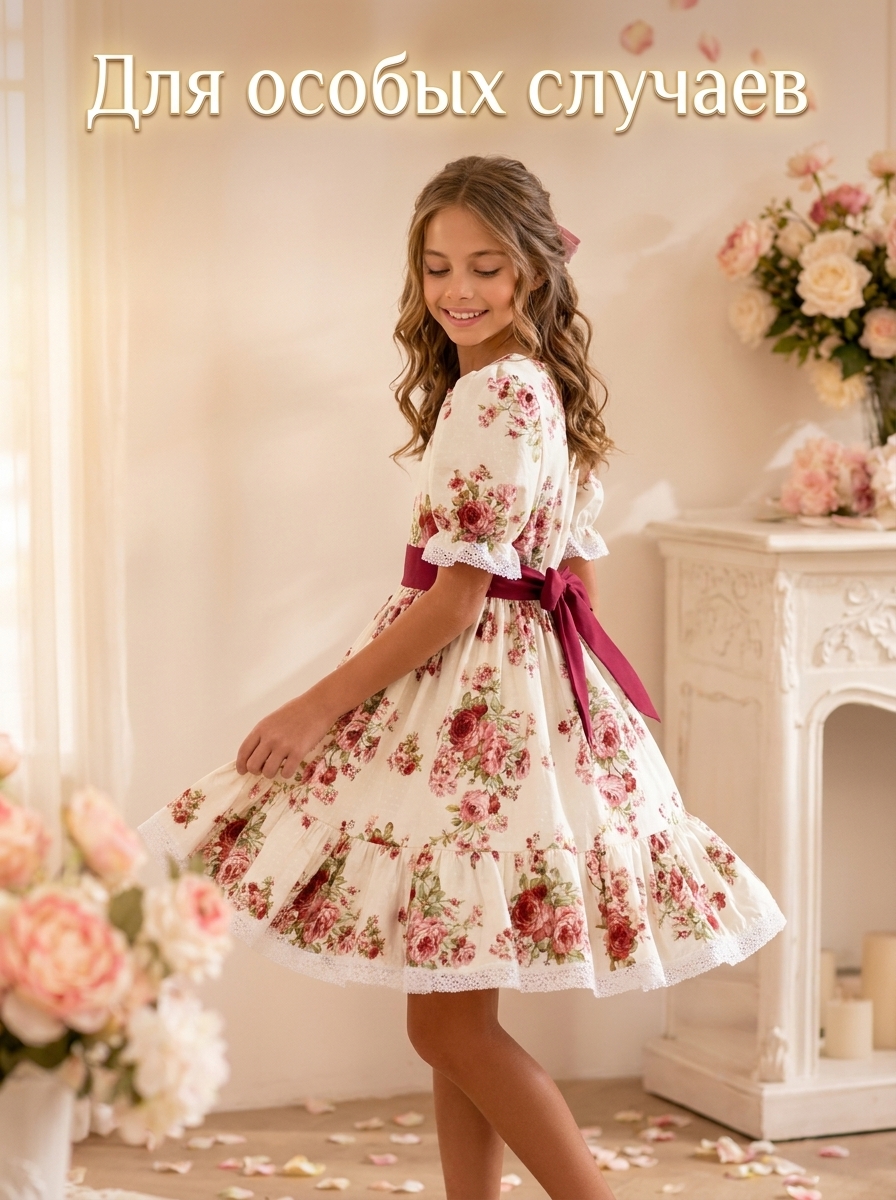 Платье Pansykids П13ЛЕТО/Розыкрасный - фото 8