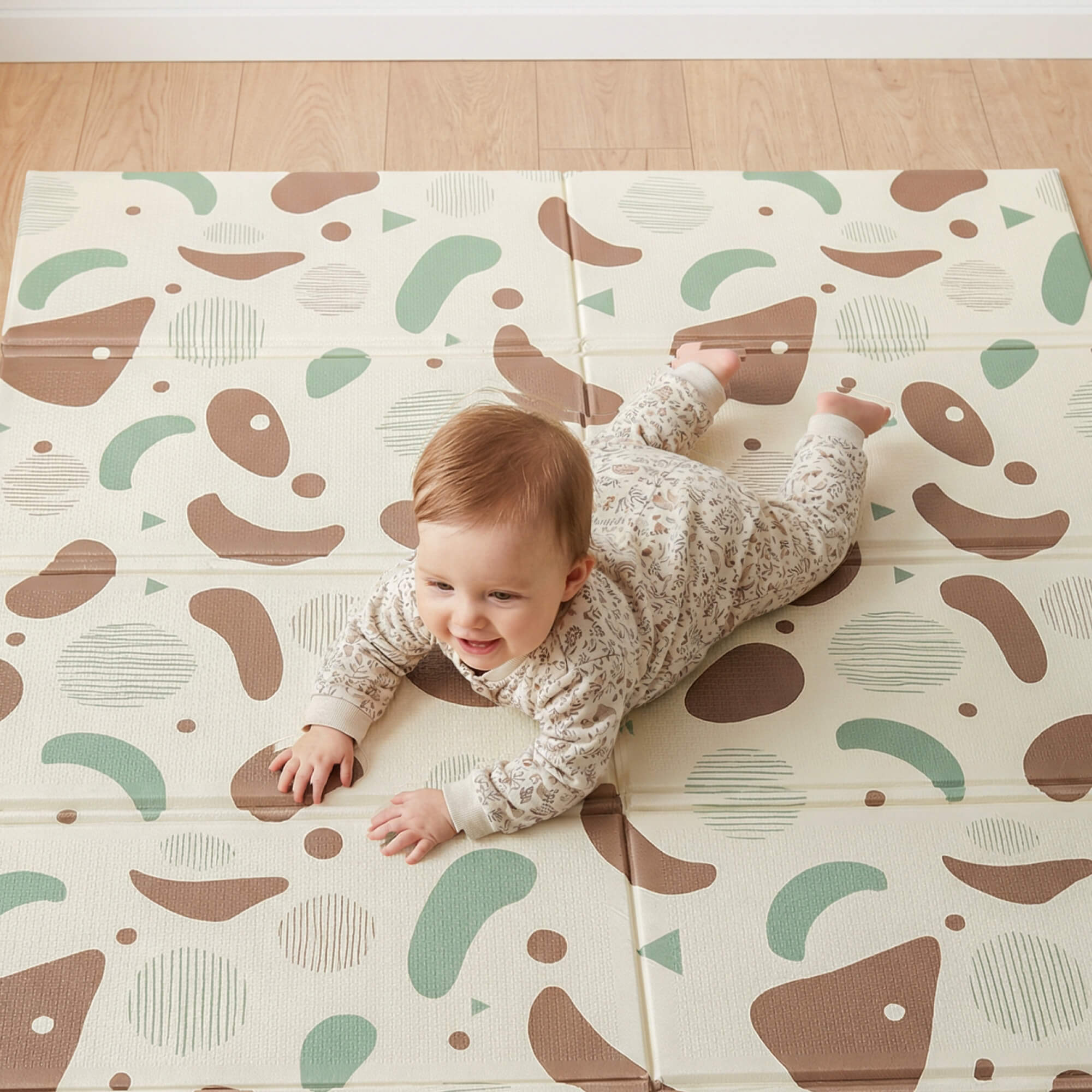 Детский складной коврик UNIX Kids Следы / Traces для ползания 120 x 150 см - фото 14