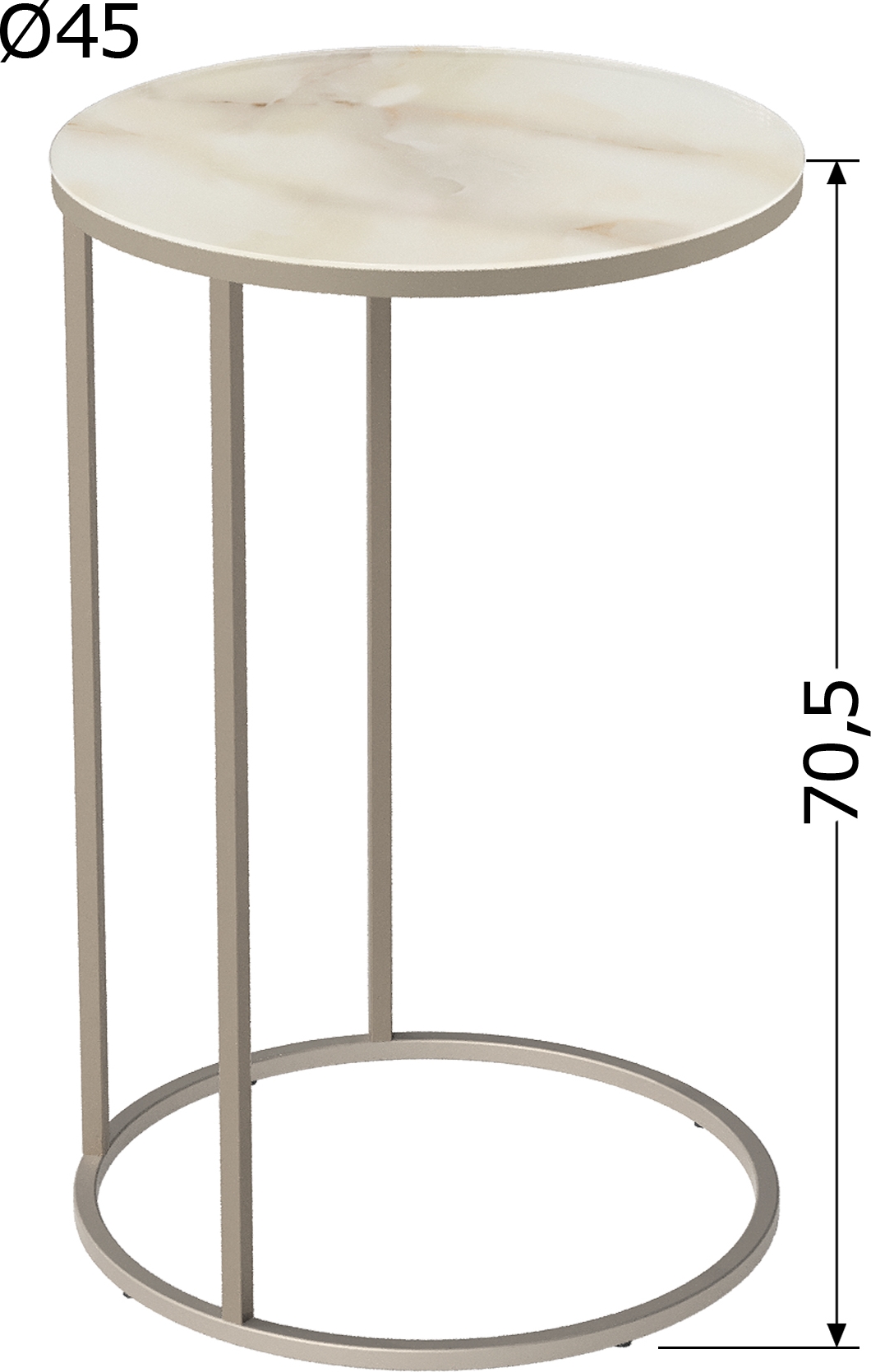 Стол журнальный КАЛИФОРНИЯ МЕБЕЛЬ Остин УФ бежевый оникс - фото 5